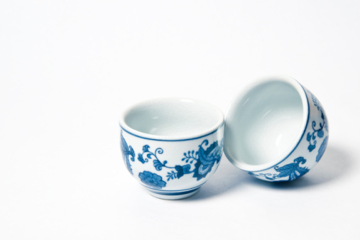 Elegant porcelain on the table, everyday ceramic tableware