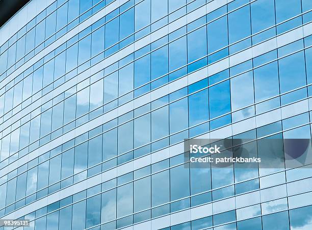 Modern Building Reflects Sky Stock Photo - Download Image Now - Aluminum, Architecture, Blue