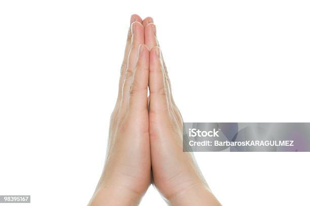 Молиться Руки — стоковые фотографии и другие картинки Белый фон - Белый фон, Большой палец руки, Горизонтальный