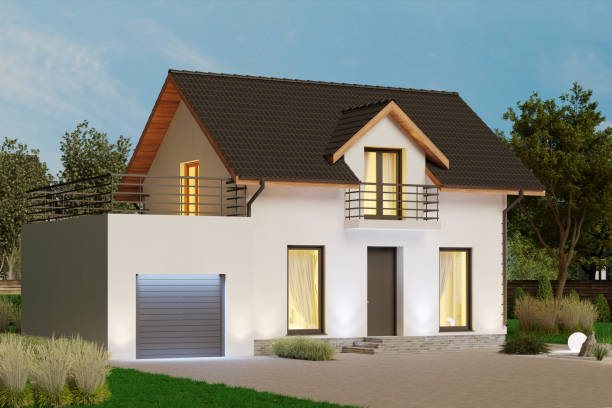 istock Modern house in the evening 983955424