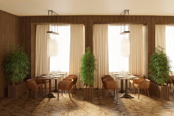 The restaurant interior in the day