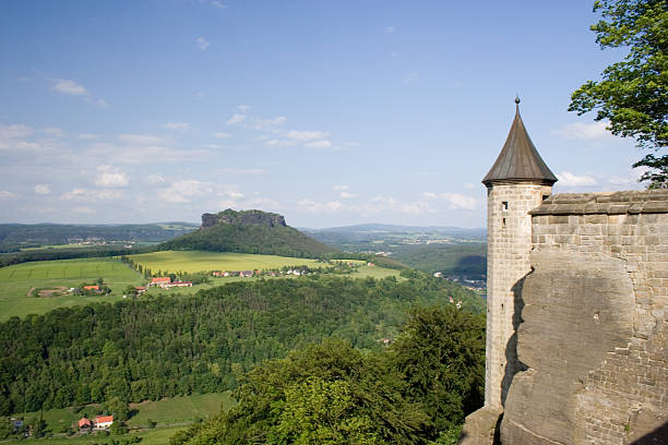 tour de la forteresse de königstein - konigstein photos et images de collection