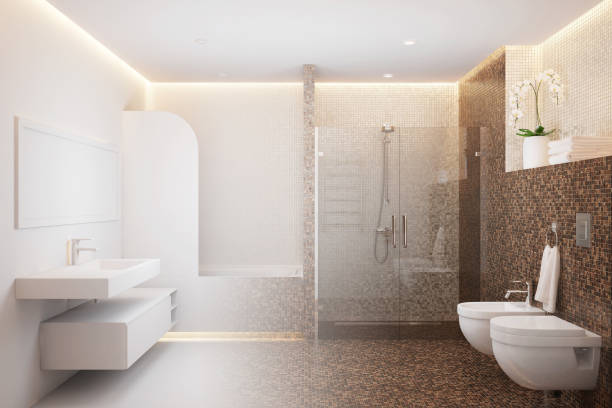istock Shower room becomes a real interior 983969816