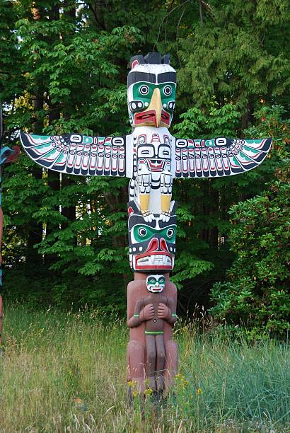 istock Indian painted totem poles in Stanley Park 98397031