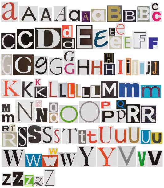 istock Colorful newspaper alphabet isolated on white 98397132