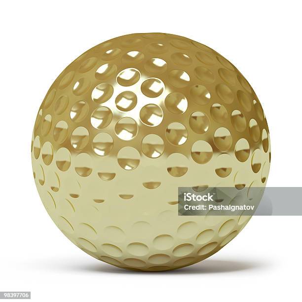 Pallina Da Golf - Fotografie stock e altre immagini di Dorato - Colore descrittivo - Dorato - Colore descrittivo, Oro - Metallo, Pallina da golf