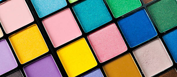 istock Makeup background. Colorful makeup palette, banner for website 983986398