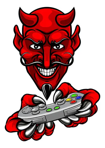 Vector illustration of Devil Esports Sports Gamer Mascot