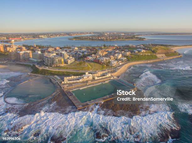 Newcastle Ocean Baths At Sunrise Stock Photo - Download Image Now - Newcastle - New South Wales, Australia, New South Wales