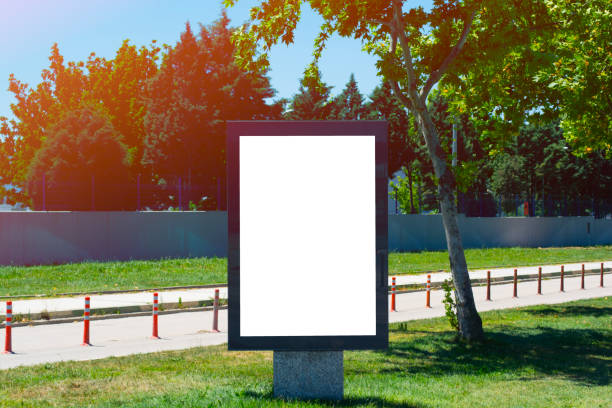 istock Vertical blank billboard on the city street 984000042