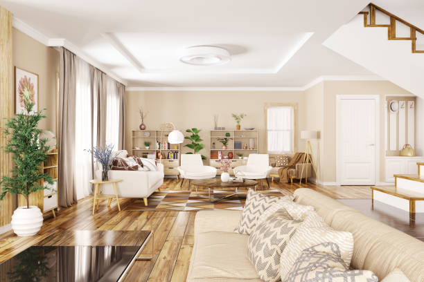 istock Interior of modern house 3d rendering 984000458