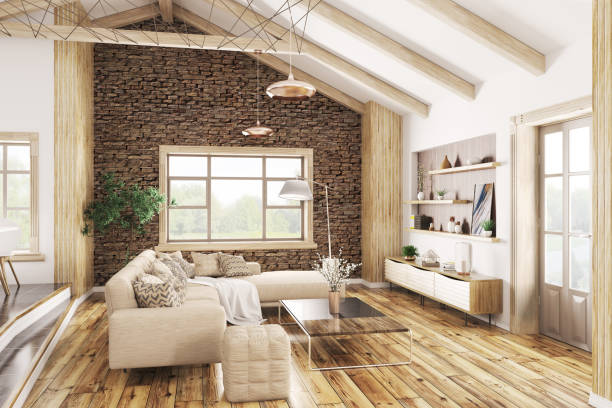 istock Interior of modern living room 3d rendering 984000478