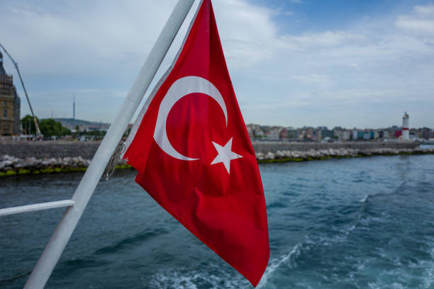 istock Turkish flag on a boat in Istanbul, Turkey 984002804