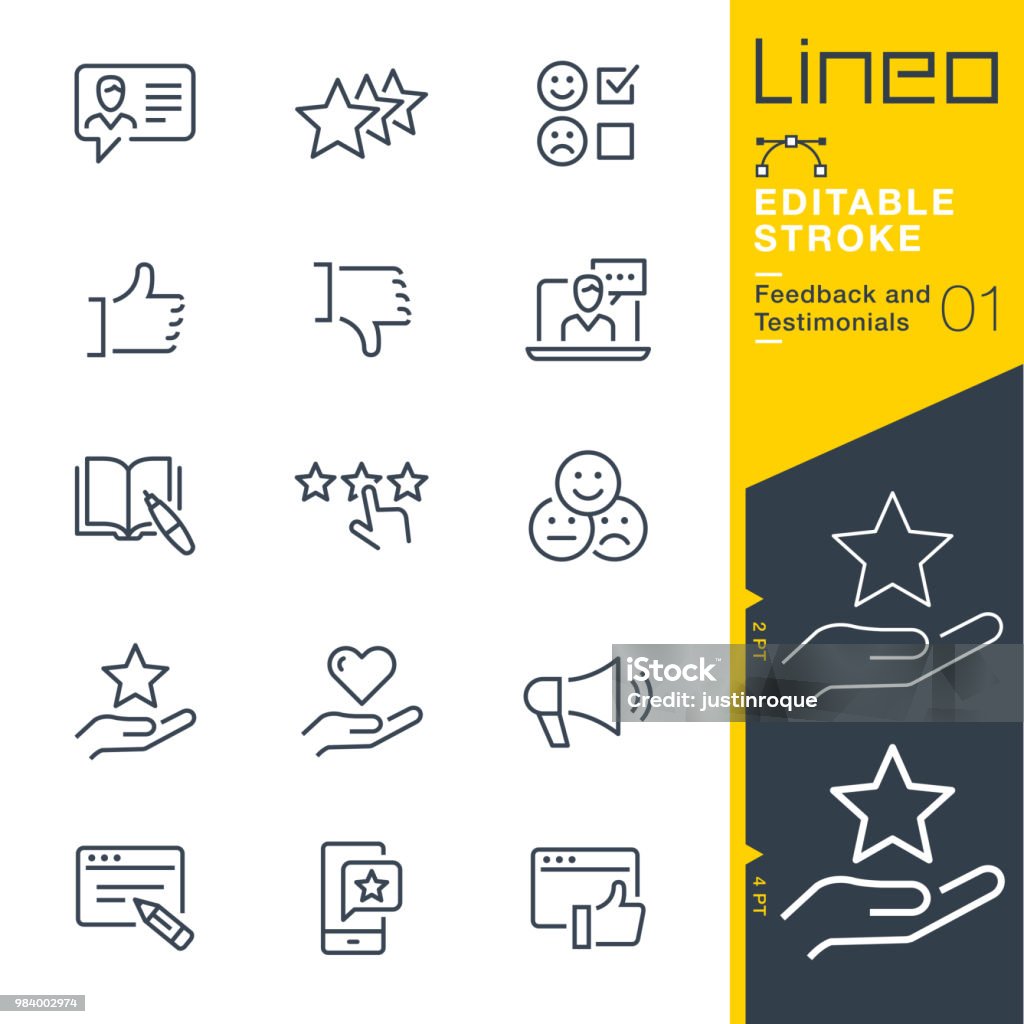 Lineo Editable Stroke - Feedback and Testimonials line icons Vector Icons - Adjust stroke weight - Expand to any size - Change to any colour Icon Symbol stock vector