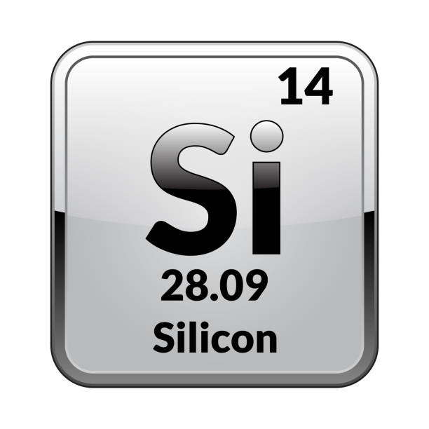 das periodensystem element silicon.vector. - silicone stock-grafiken, -clipart, -cartoons und -symbole