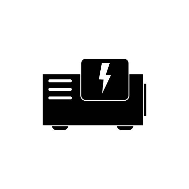 ilustrações, clipart, desenhos animados e ícones de ícone de vetor de gerador de energia - gerador