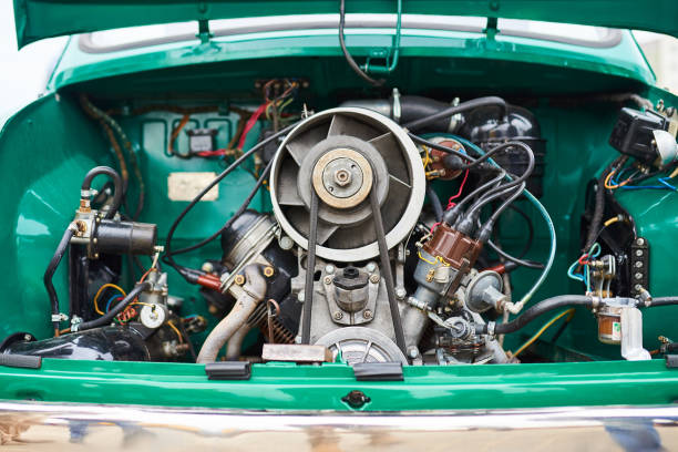 istock The engine of an old small car, in the back 984014598