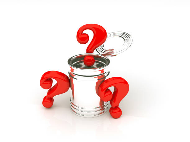 istock Metal can and question mark 3d concept 984033310