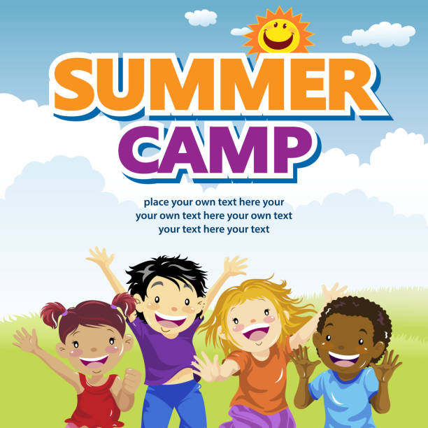 ilustrações de stock, clip art, desenhos animados e ícones de kids summer camp - nature play illustrations