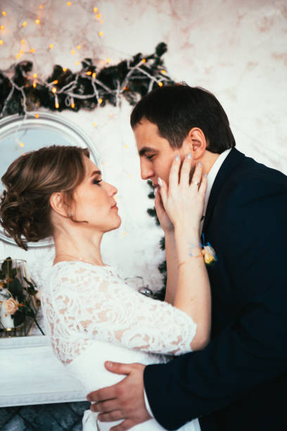 istock couple groom and bride in the studio 984050192
