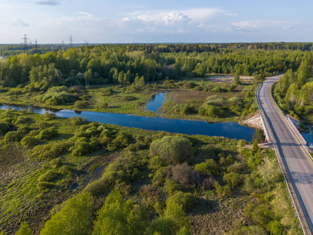istock Aerial view of a forest lake 984053592