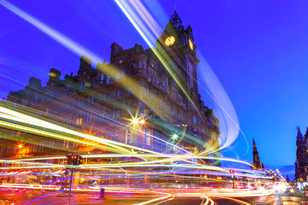 istock Edinburgh at night scene with Speed of Lights 984054212
