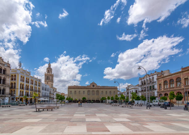 lugar de españa en ecija, sevilla - plaza de espana sevilla town square seville fotografías e imágenes de stock