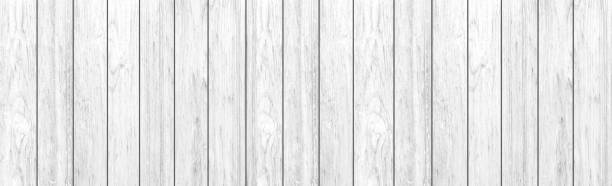 istock Panorama of Vintage white wood wall pattern and seamless background 984065026