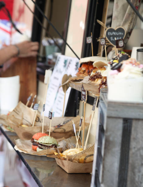 istock Food truck bar couter with burger 984071406