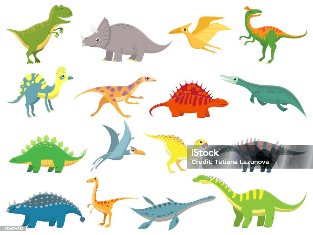 Cute Baby Dinosaur Dinosaurs Dragon And Funny Dino Character Fantasy Cartoon  Dinosaurs Vector Illustration Set Stock Illustration - Download Image Now -  iStock