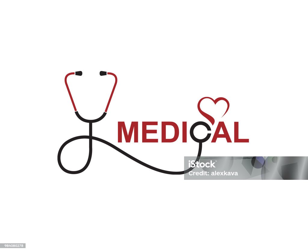 medical halth care icon abstract medical halth care icon with stethoscope and heart Stethoscope stock vector