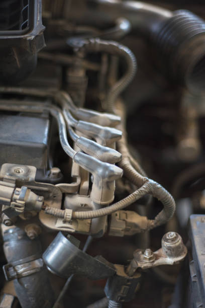 istock Close up view of car engine ignition coil. 984083116