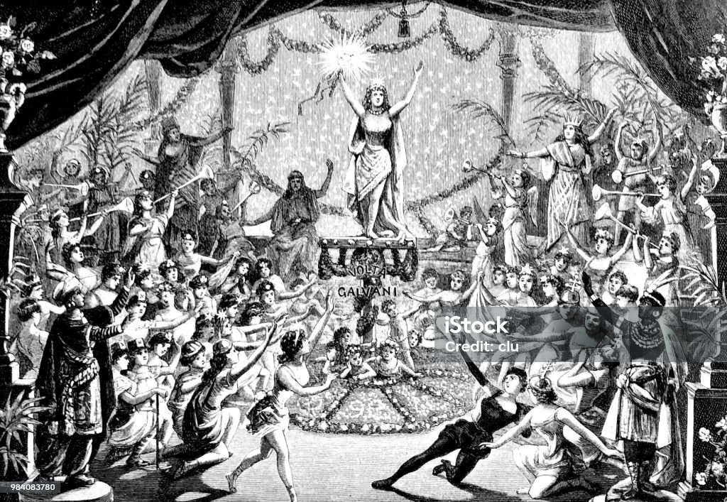 Ballet Pandora: Tribute to the Winner: Culture Illustration from 19th century Ballet stock illustration