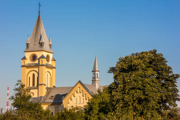istock Old cathedral surrounded by trees in Ivano-Frankivsk city 984093336