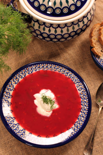 istock Traditional Ukrainian Russian borscht beetroot soup 984093902