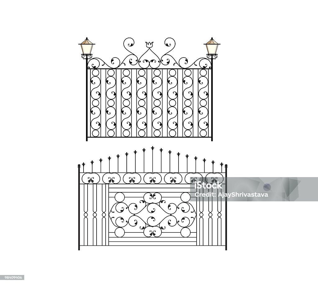 Schmiedeeisen Gate - Lizenzfrei Dekoration Vektorgrafik