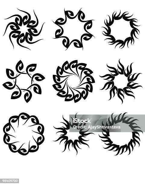 Tribal Tattoo Sun Stock Illustration - Download Image Now - Abstract, Black Color, Body Adornment