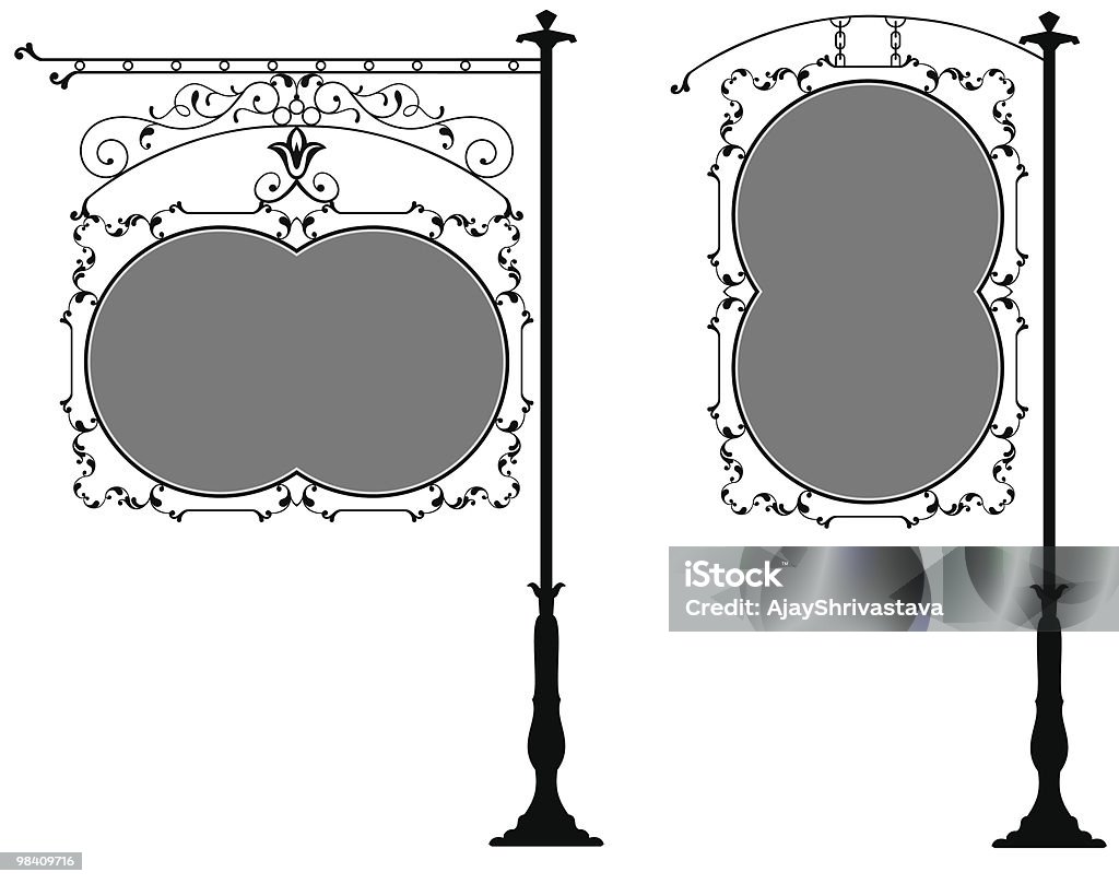 Iron Sign Wrought Iron Signage Stock Illustration - Download Image Now - Sign ...