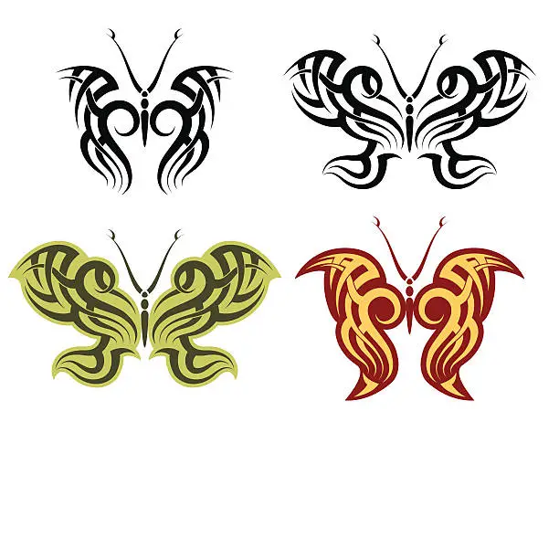Vector illustration of Tattoo butterfly