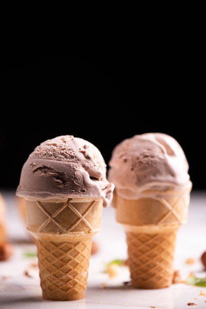istock hazelnut choccolate ice cream on wafle cone 984108184