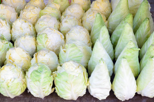 istock White cabbage for selling on the market 984110842