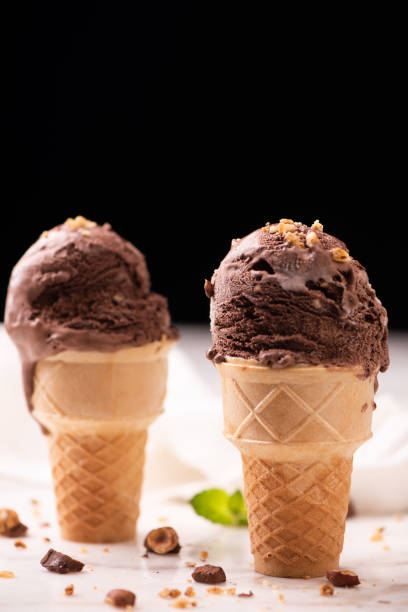 istock hazelnut choccolate ice cream on wafle cone 984111082