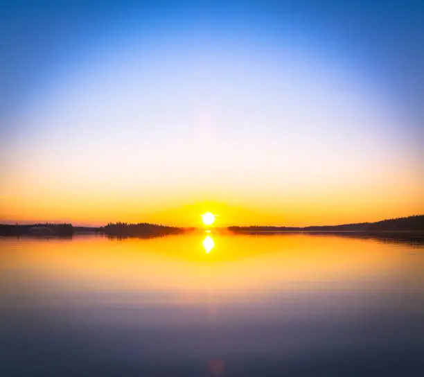 Photo of Summer night sunset from Kuhmo, Finland.