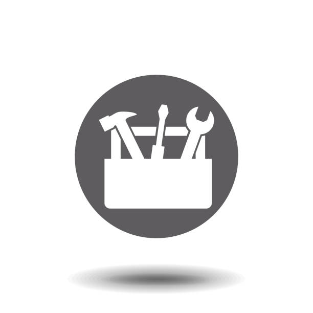 writing toolkit clipart Tools Box icon. concept web buttons. vector illustration. Flat design style Tools Box icon. concept web buttons. vector illustration. Flat design style toolbox stock illustrations