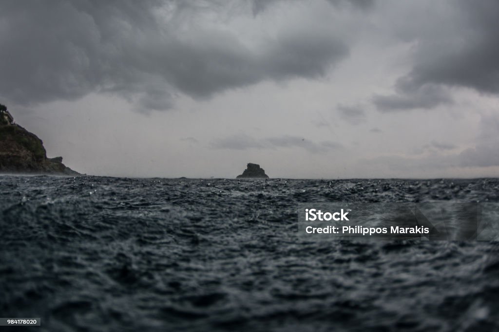 Storm Diving during storm is not the best option but it gives emotional clicks Aqualung - Diving Equipment Stock Photo