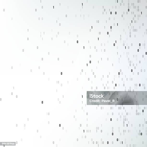 Binary Code Vector Background With Numbers One And Zero Artificial ...