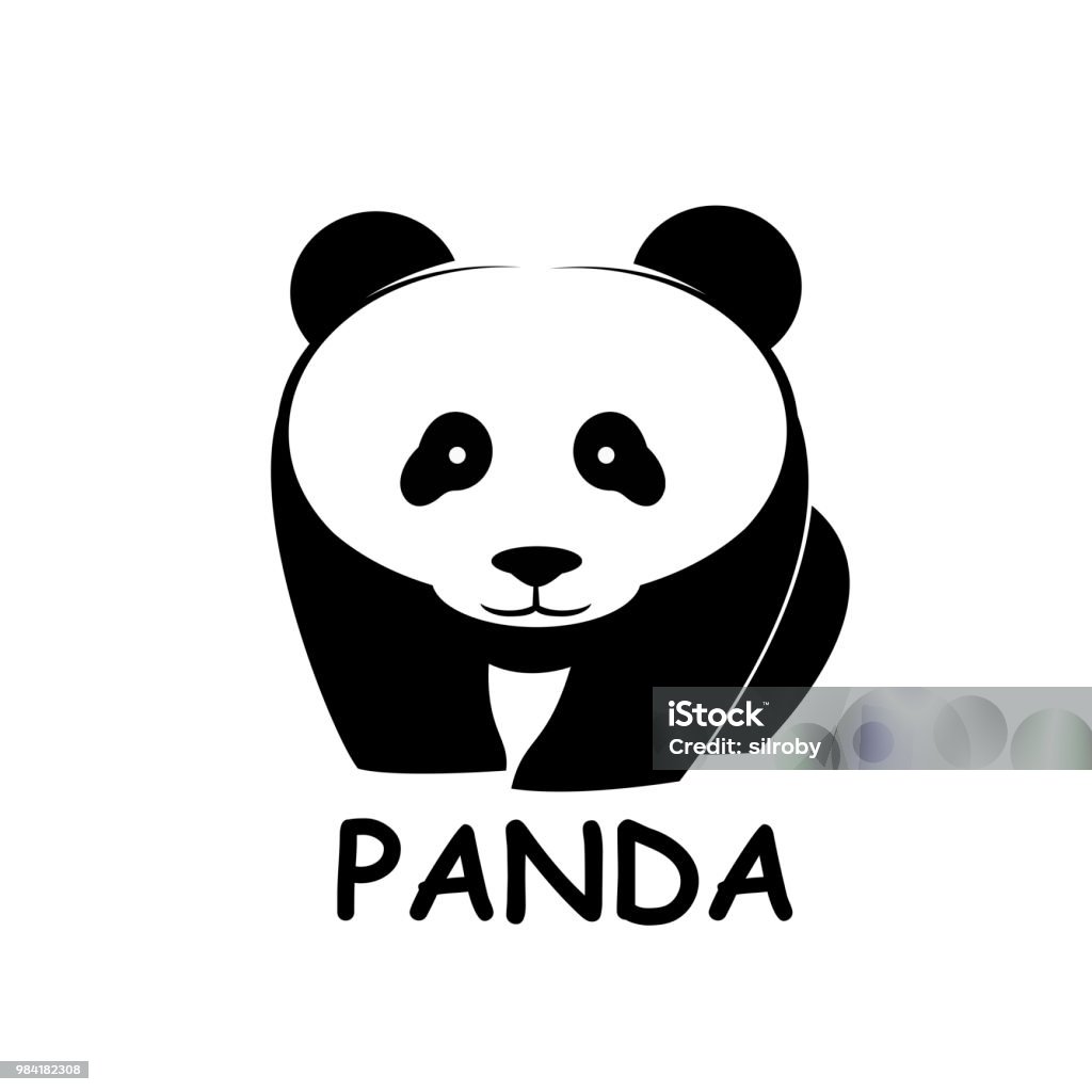 Panda bear silhouette Panda bear silhouette Logo design vector template. animal Logotype concept icon Panda - Animal stock vector