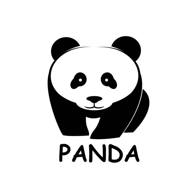 Panda bear silhouette vector art illustration