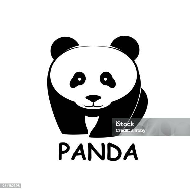 Panda Bear Silhouette Stock Illustration - Download Image Now - Panda - Animal, Animal, Animal Head