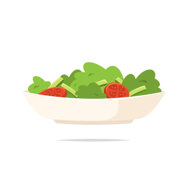 Salad icon vector isolated Vector element salad bowl stock illustrations